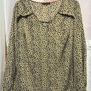 Lane Bryant Tan and Black Leopard Blouse